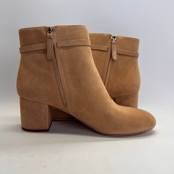 Kate Spade Knott Mid Suede Boot Size 8.5B Light Fawn Round Toe Ankle Boots - Picture 7 of 16